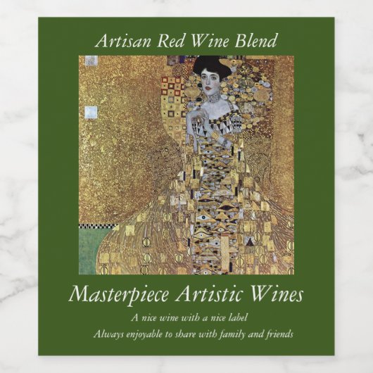 Gustav Klimts Dame in Gold, Adele Bloch-Bauer Weinetikett (Einzelnes Label)