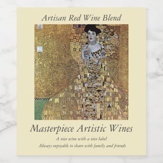 Gustav Klimts Dame in Gold, Adele Bloch-Bauer Weinetikett (Einzelnes Label)