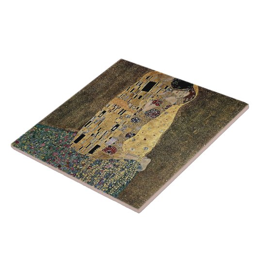 Gustav Klimts Der Kuss (circa 1908) Fliese (Seite)