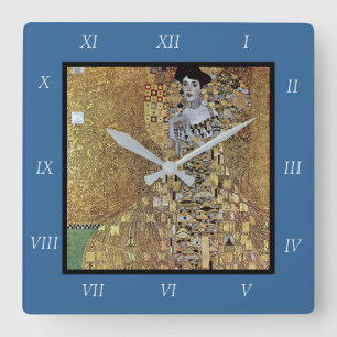 Gustav Klimts Die Dame in Gold, Adele Bloch-Bauer Quadratische Wanduhr