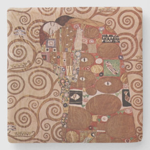 Gustav Klimts Gemälde: Die Embrace (ca. 1909) Steinuntersetzer