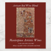 Gustav Klimts Gemälde: Die Embrace (ca. 1909) Weinetikett (Einzelnes Label)