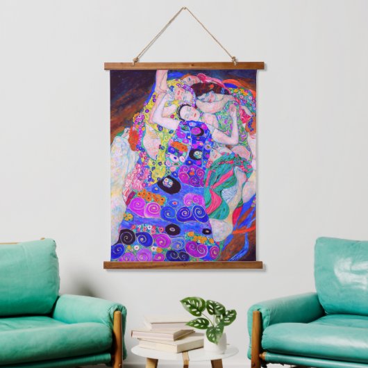 Gustav Klimts Jungfrau (1913). Wandteppich Mit Holzrahmen (Wohnzimmer)