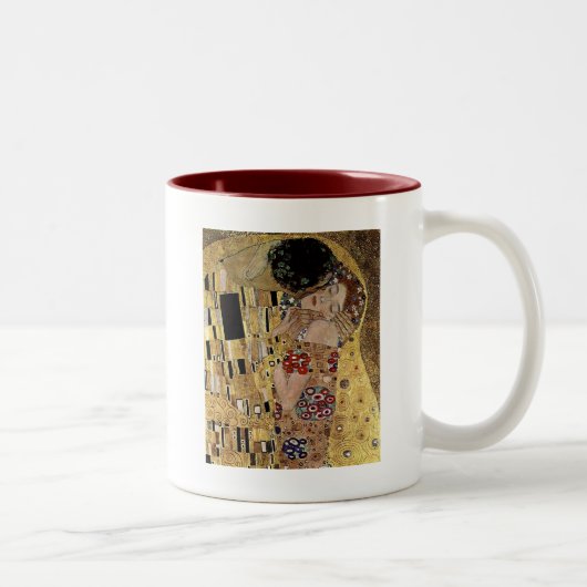 Gustav Klimts Kissendetails (ca. 1908) Zweifarbige Tasse (Rechts)