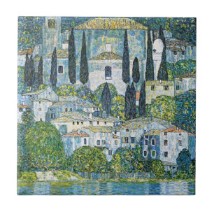 Gustav Klimts Meisterwerk Kirche in Cassone Fliese