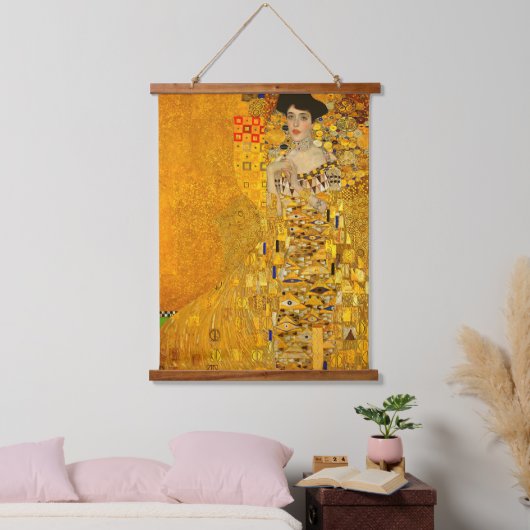 Gustav Klimts Portrait von Adele Bloch-Bauer I Wandteppich Mit Holzrahmen (Schlafzimmer)
