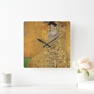 Gustav Klimts Portrait von Adele Bloch-Bauer Quadratische Wanduhr