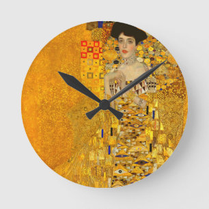 Gustav Klimts Porträt von Adele Bloch-Bauer I  Runde Wanduhr