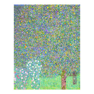Gustav Klimts Rosenbüsche unter dem Baumbild Fotodruck