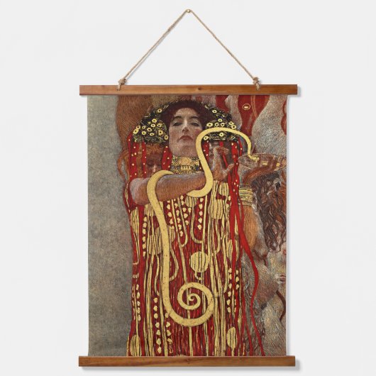 Gustav Klimts schöne Kunst in Hygieia Wandteppich Mit Holzrahmen (Vorderseite)