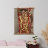 Gustav Klimts schöne Kunst in Hygieia Wandteppich Mit Holzrahmen (Schlafzimmer)
