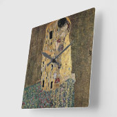 Gustav Klimt's The Kiss (circa 1908) Quadratische Wanduhr (Winkel)
