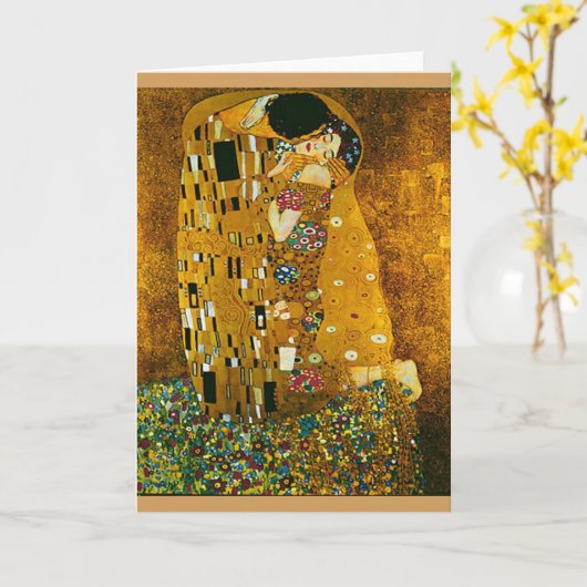 Gustav Klimts "The Kiss" Kunstkarte und Umschlag Karte (Gelbe Blume)