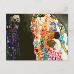 Gustav Klimts Tod und Leben-Gemälde. Postkarte