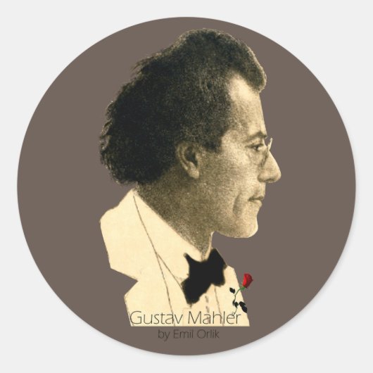 Gustav Mahler Runder Aufkleber (Vorderseite)