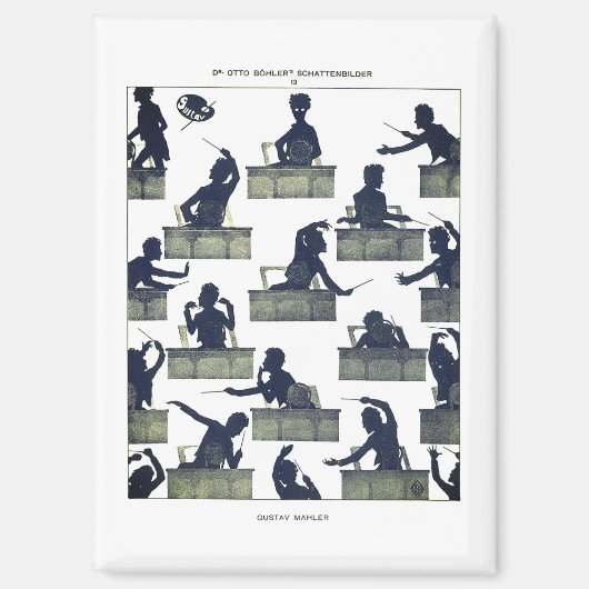 Gustav Mahler Silhouette by Otto Böhler Magnet (Vorderseite)