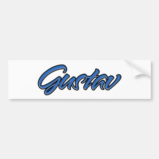 Gustav Name blue Aufkleber Sticker Autoaufkleber (Vorne)