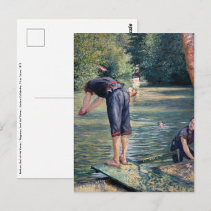 Gustave Caillebotte - Badende, Ufer der Yerres Postkarte