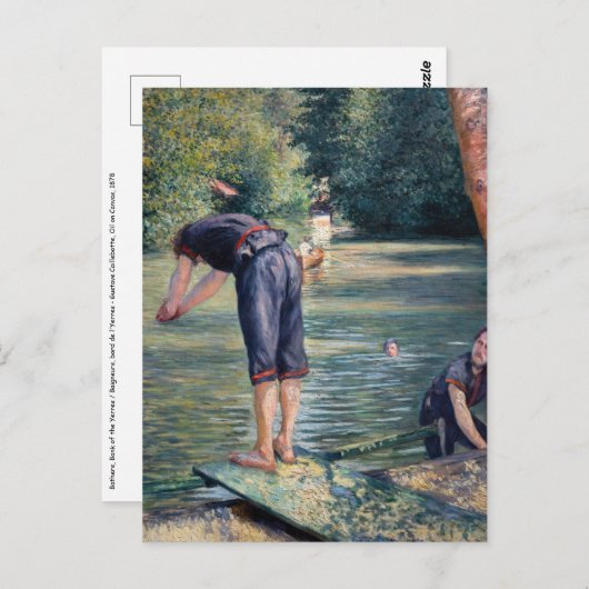 Gustave Caillebotte - Bathers, Bank of the Yerres Postkarte (Vorne/Hinten)