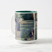 Gustave Caillebotte - Bathers, Bank of the Yerres Zweifarbige Tasse (Vorderseite Links)