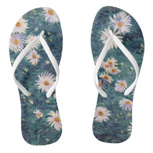 Gustave Caillebotte - Bed of Daisies, Detail Badesandalen