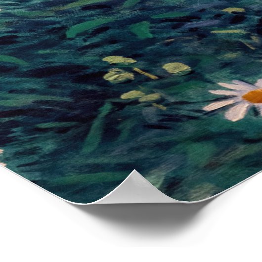 Gustave Caillebotte - Bed of Daisies, Detail Poster (Ecke)