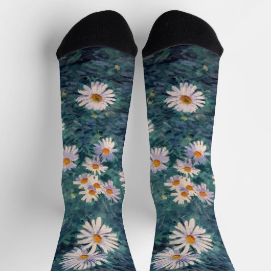 Gustave Caillebotte - Bed of Daisies, Detail Socken (Oben)