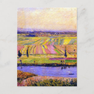 Gustave Caillebotte Blumen vintage -_La_Plaine_de Postkarte