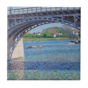 Gustave Caillebotte - Brücke in Argenteuil & Seine Fliese