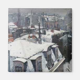 Gustave Caillebotte - Dächer im Schnee Magnet