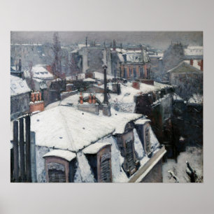 Gustave Caillebotte - Dächer im Schnee Poster