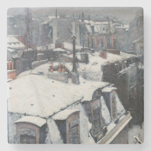 Gustave Caillebotte - Dächer im Schnee Steinuntersetzer