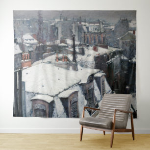 Gustave Caillebotte - Dächer im Schnee Wandteppich