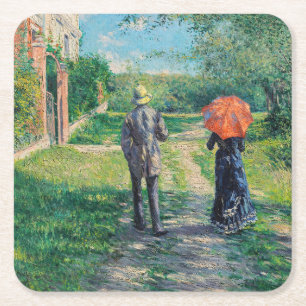 Gustave Caillebotte - Der aufsteigende Weg Rechteckiger Pappuntersetzer