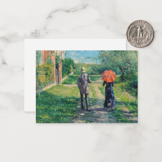 Gustave Caillebotte - Der Weg über die Alphill Mitteilungskarte (Vorderseite/Rückseite Beispiel)