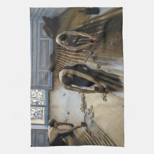 Gustave Caillebotte - Die Bodenschutzwesten Geschirrtuch (Vertikal)