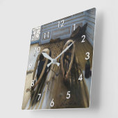 Gustave Caillebotte - Die Bodenschutzwesten Quadratische Wanduhr (Winkel)