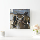 Gustave Caillebotte - Die Bodenschutzwesten Quadratische Wanduhr (Zuhause)