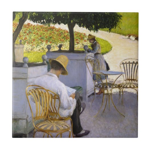 Gustave Caillebotte - Die Orangenbäume Fliese (Vorderseite)