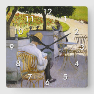 Gustave Caillebotte - Die Orangenbäume Quadratische Wanduhr
