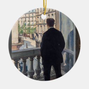 Gustave Caillebotte - Junger Mann an seinem Fenste Keramik Ornament