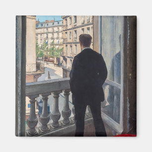 Gustave Caillebotte - Junger Mann an seinem Fenste Magnet