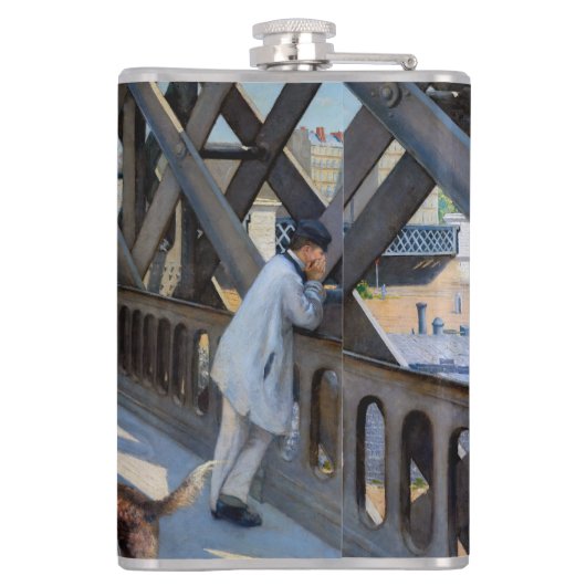 Gustave Caillebotte - Le Pont de l'Europe Flachmann (Rückseite)