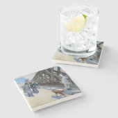 Gustave Caillebotte - Le Pont de l'Europe Steinuntersetzer (Seitenansicht)