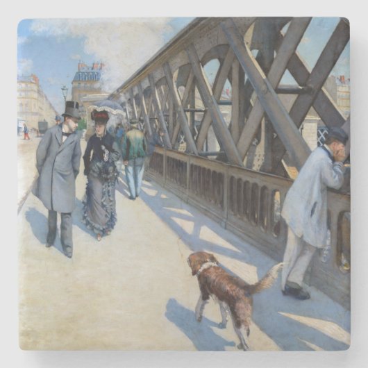 Gustave Caillebotte - Le Pont de l'Europe Steinuntersetzer (Vorderseite)