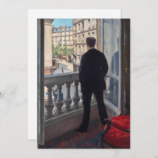 Gustave Caillebotte - Mann am Fenster Dankeskarte (Vorne/Hinten)