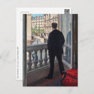 Gustave Caillebotte - Mann am Fenster Postkarte