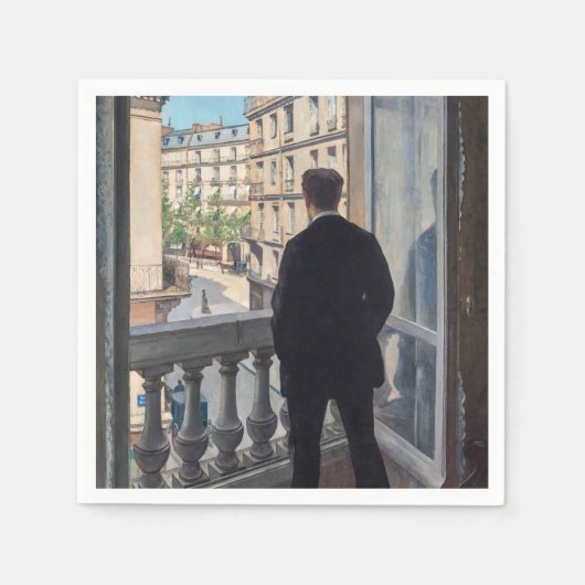 Gustave Caillebotte - Mann am Fenster Serviette (Vorderseite)