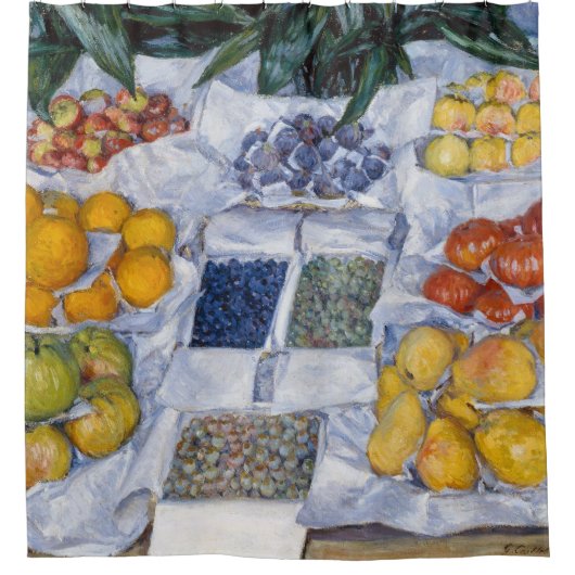 Gustave Caillebotte - Obst auf einem Stand dargest Duschvorhang (Vorderseite)