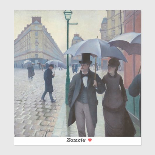 Gustave Caillebotte - Paris Street; Rainy Day Aufkleber (Blatt)